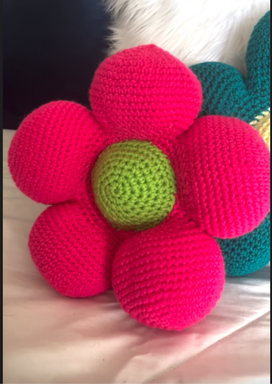 Crocheted Flower Pillow